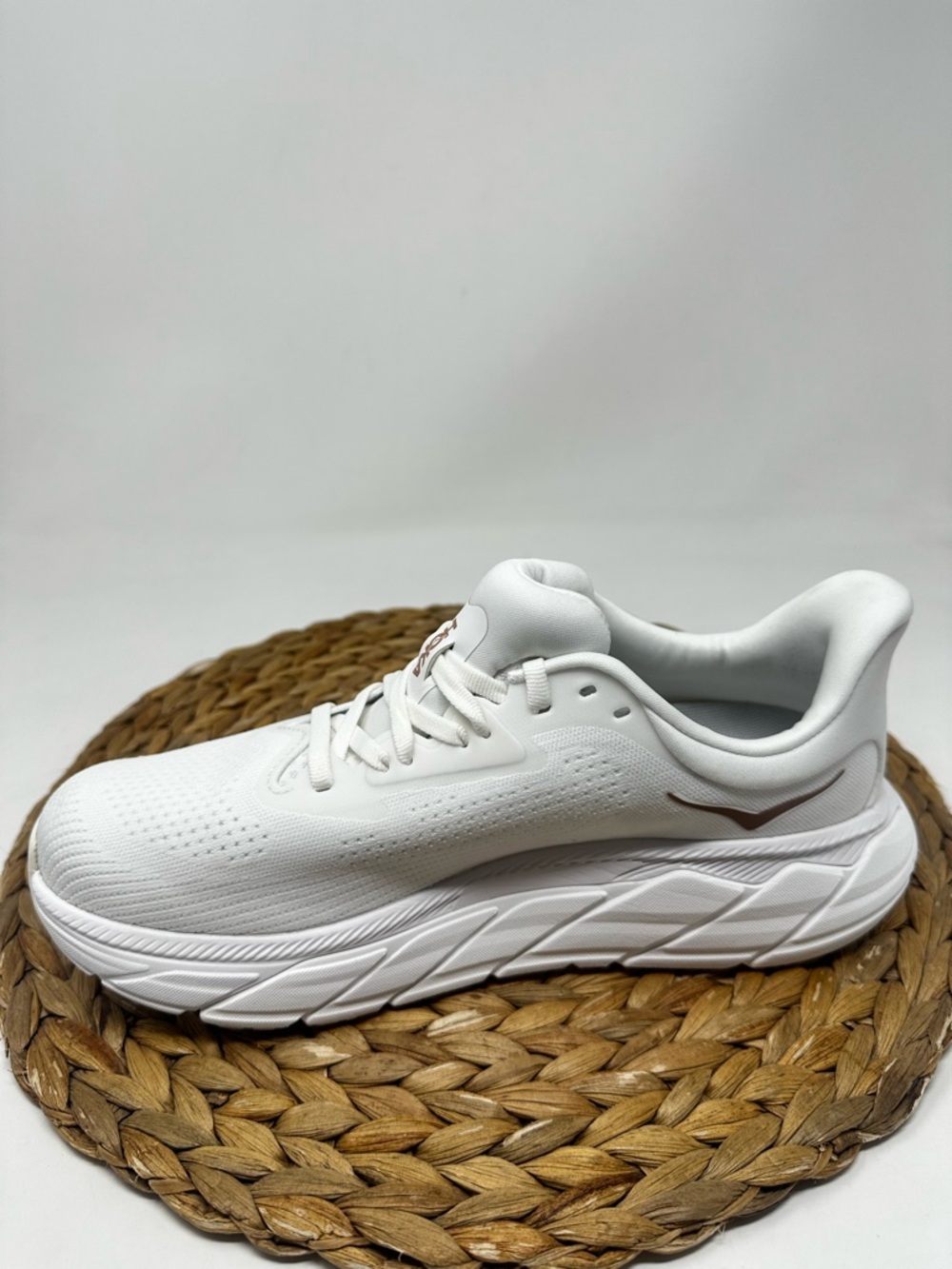 Hoka White Athletic Running Shoes - Picture 2 of 9